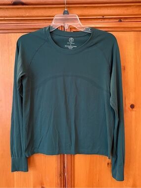 Women's Long-Sleeve Crew Neck Top by Mountain Theology — Deep Green